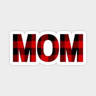 Mom in Buffalo Plaid Pattern Magnet