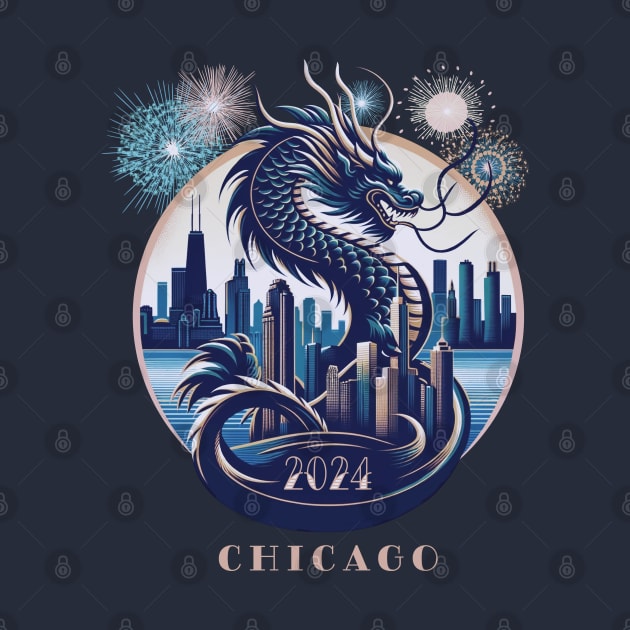 Celestial Dragon Over Chicago - 2024 Lunar New Year by 2HivelysArt