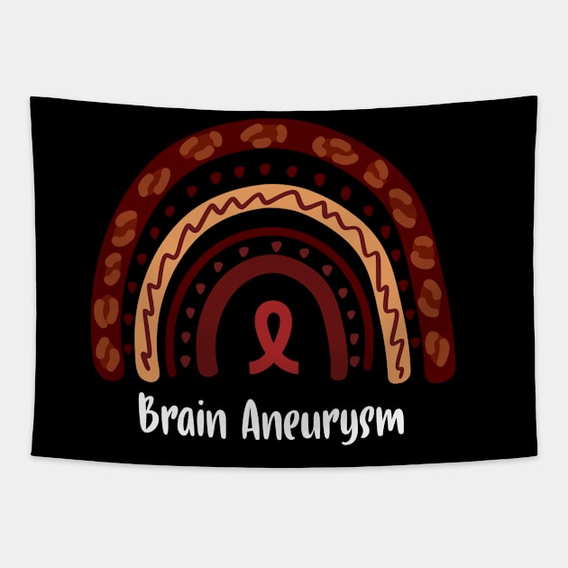 Brain Aneurysm Rainbow Awareness Tapestry by MerchAndrey