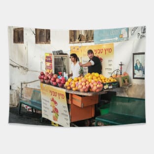 Israel, Safed. Fresh Squeezed Juice Stand Tapestry