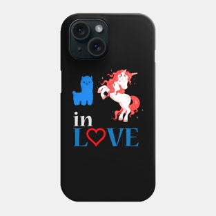 Alpaca Llama and Unicorn Love Phone Case