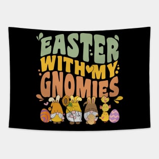 Easter Garden Gnome Egg Hunt Tapestry
