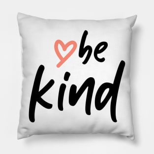 Be Kind Love Heart (Black) Pillow