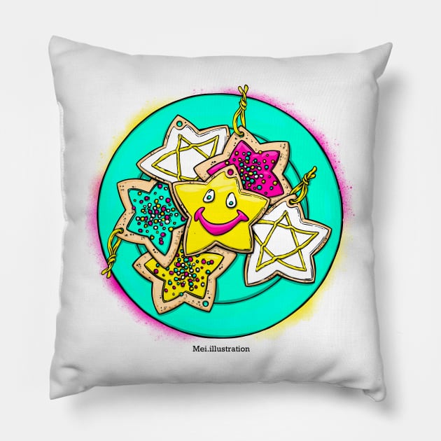 Christmas cookies Pillow by Mei.illustration