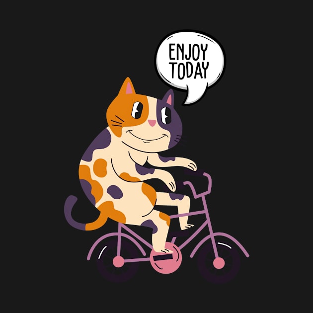 Cat Riding a Bike by Prilidiarts