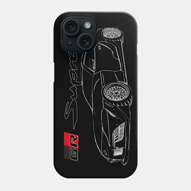 TOYOTA SUPRA A90 LINE ART Phone Case by cowtown_cowboy