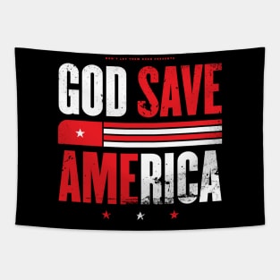 God Save America Red and White Tapestry