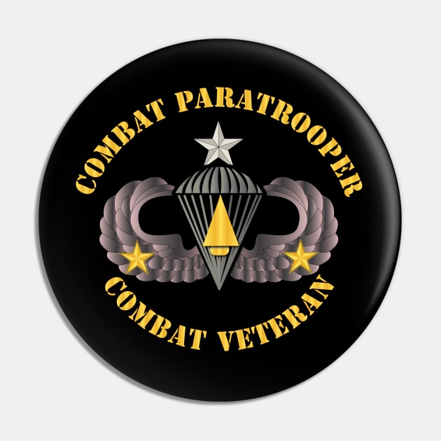 Combat Paratrooper - Combat Veteran Pin by twix123844