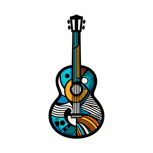 Guitar illustration. Guitar illustration in cubist style by gblackid