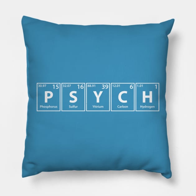 Psych (P-S-Y-C-H) Periodic Elements Spelling Pillow by cerebrands