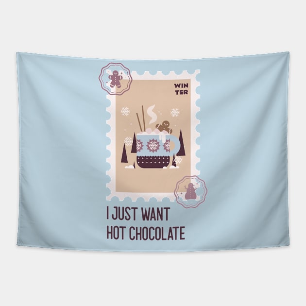 Hot Chocolate Winter Time Holidays Stamp Collector Stamps Tapestry by Tip Top Tee's