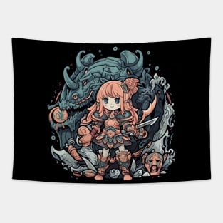 Manga Warrior's Quest - Adorable Battles with Monsters Tapestry
