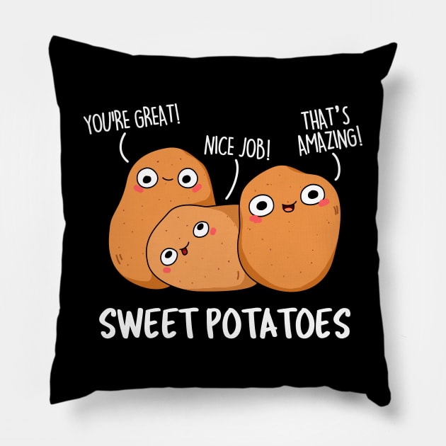 Sweet Potatoes Cute Potato Pun Pillow by punnybone