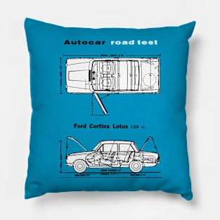 FORD CORTINA - road test cutaway blueprint Pillow