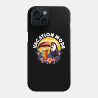 Toucan with Beer - Vacation Mode (White Lettering) Phone Case