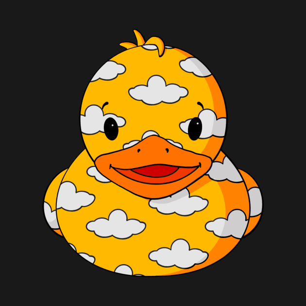 Cloud Pattern Rubber Duck by Alisha Ober Designs