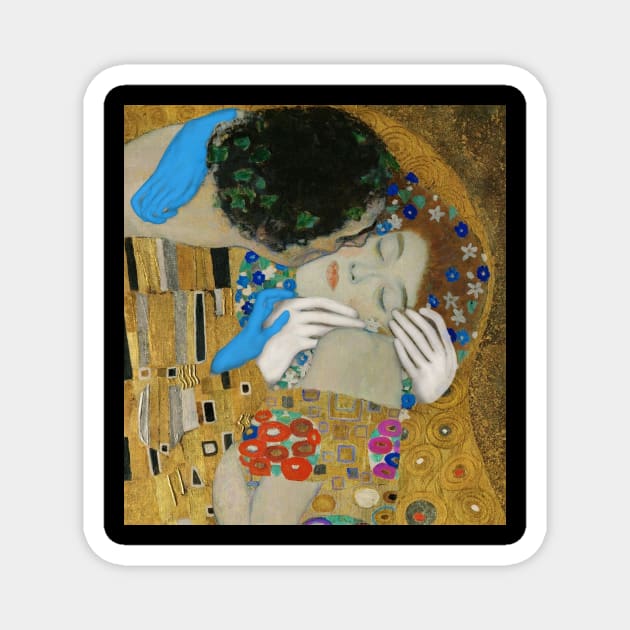 Coronavirus The Kiss - Gustav Klimt Magnet by Arteria6e9Vena