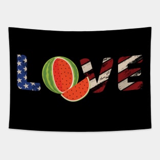 'USA Flag Watermelon' Cool Watermelon 4th of July Tapestry