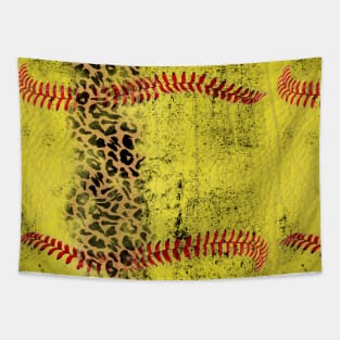 Cheetah texture softball ball Tapestry