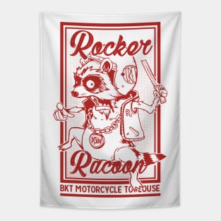 Rocker racoon -RED- Tapestry