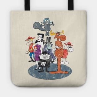 Weathered Bullwinkle and Friends Vintage Style Tote