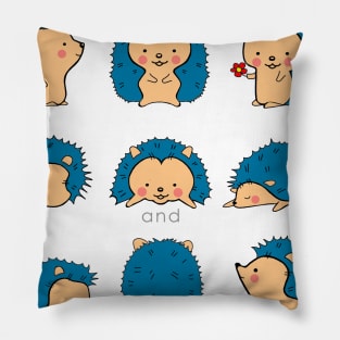 Life of Cute Blue Hedgehogs T-Shirt for animal lovers Pillow