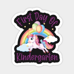 Cute Unicorn and Rainbow | First Day of Kindergarten Magnet