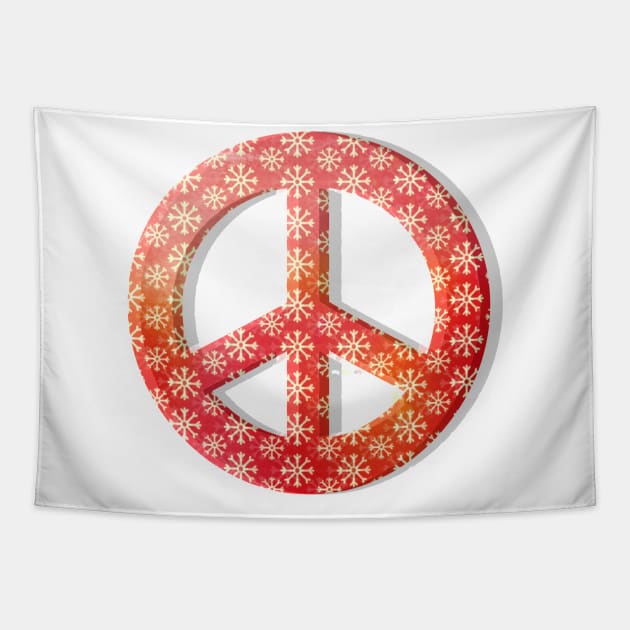 Christmas peace sign Tapestry by reesea