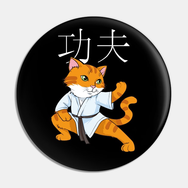 Kawaii Kung Fu Cat Chinese Hanzi Kung Fu Pin by Beautiful Butterflies by Anastasia