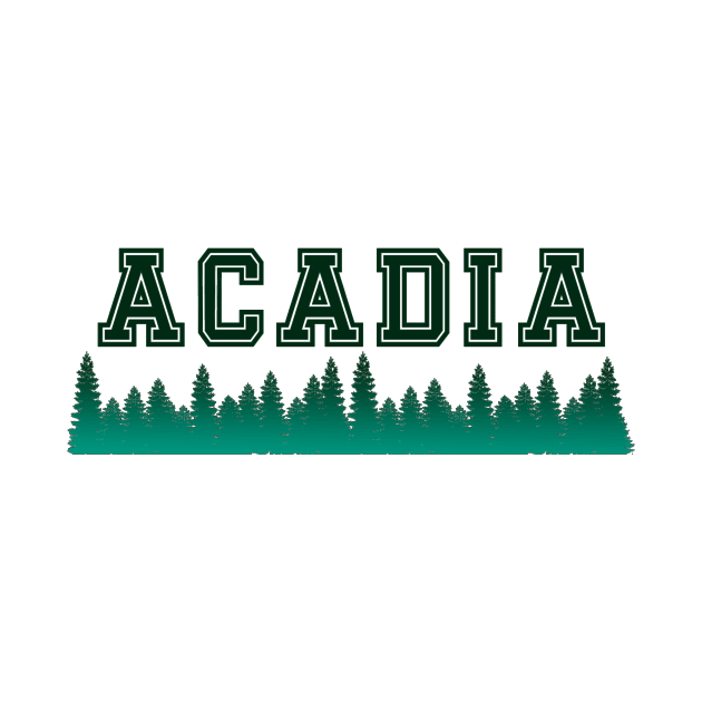 Acadia Dark Green Letters and Forest by vintagetrends