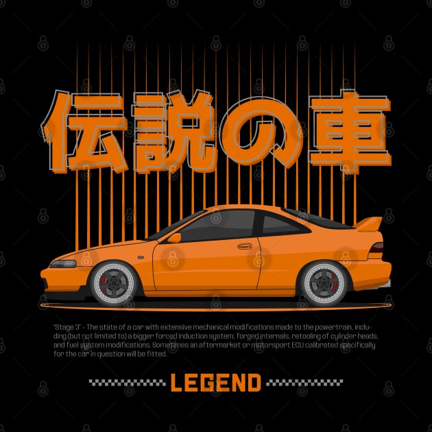 Midnight Racer Orange Integra DC 2 JDM by GoldenTuners