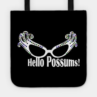 Hello Possums! (white text) Tote