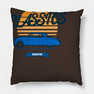 classic roadster blue car grade coffee Pillow