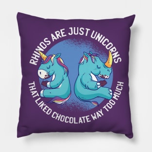 Rhinos Are Just Unicorns Graphic Tee Pillow