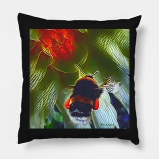 Bumblebee and Dahlia Pillow