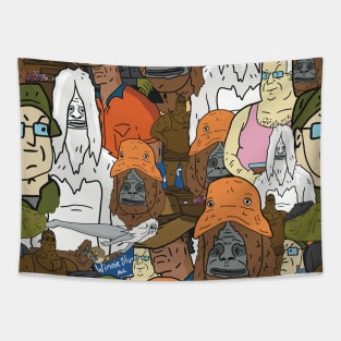 Sassy the Sasquatch and friends Tapestry