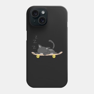 Cat Sleeping On SkateBoard Phone Case