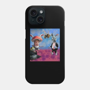 watercolor zombie rabbit wildlife with mushroom Phone Case