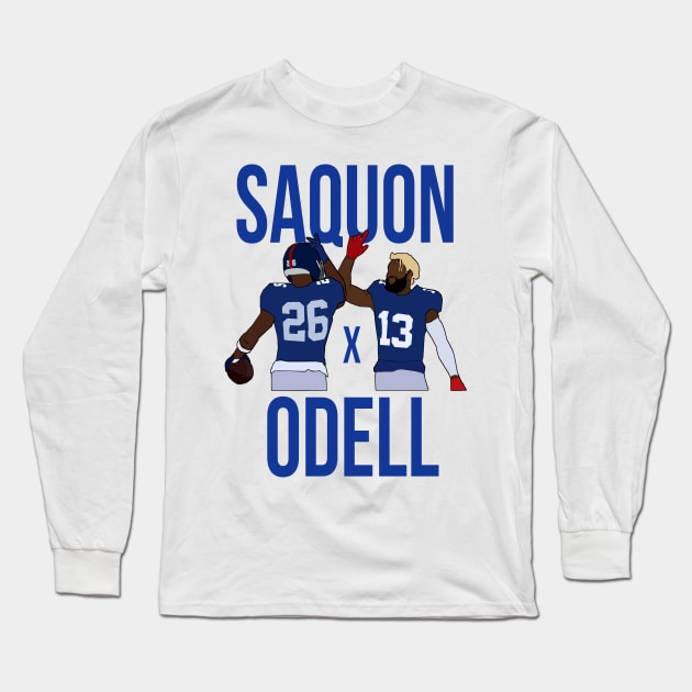 xavierjfong Saquon Barkley and Odell Beckham Jr 'saquon x Odell' - New York Giants Long Sleeve T-Shirt