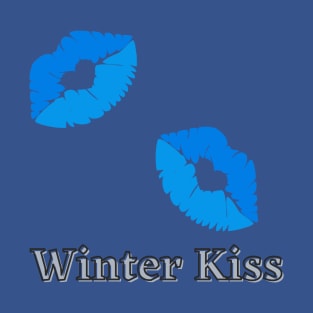 Blue Geometric Pattern with a Winter Kiss T-Shirt