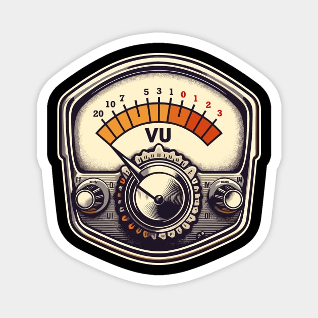 Vu Meter Vintage Retro Illustration Magnet by FanArts