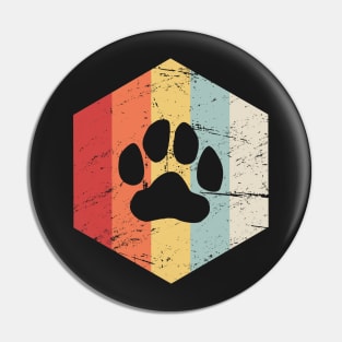 Retro Vintage Furry Paw Print Pin