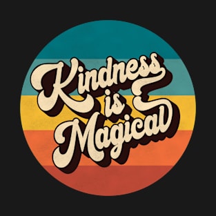 Retro Vintage 70s Sunset Groovy 3D Kindness is Magical T-Shirt