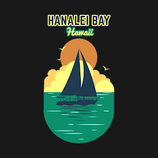Hanalei Bay Hawaii beach name T-Shirt