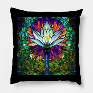 Stained Glass Lotus Flower Pillow