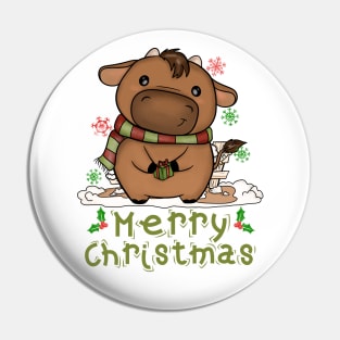 Kids Cow Christmas Cute Cow Merry Christmas Funny Pin