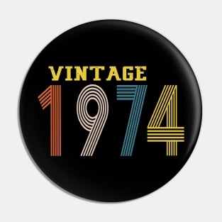 1974 vintage retro year Pin