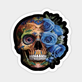 Floral Skull: Beauty and Darkness in Harmony Magnet