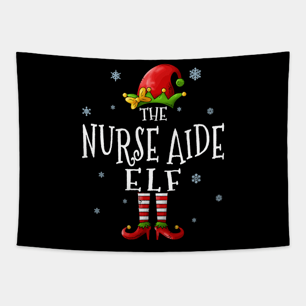 The Nurse Aide Elf Squad Funny Groupe Matching Christmas Tapestry by TeeaxArt