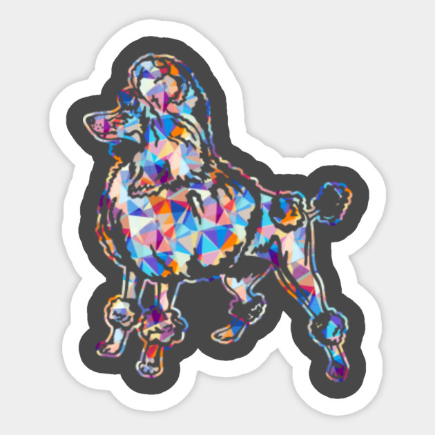 Diamond Painting Rainbow Colored Poodle Poodle Sticker